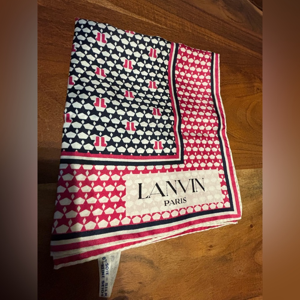 LANVIN Paris vintage 100% silk scarf